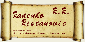 Radenko Ristanović vizit kartica